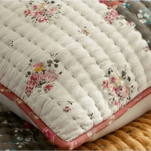 The Company Store Autumn Floral Handcrafted Patchwork Sham- Standard - Picture 4 of 6